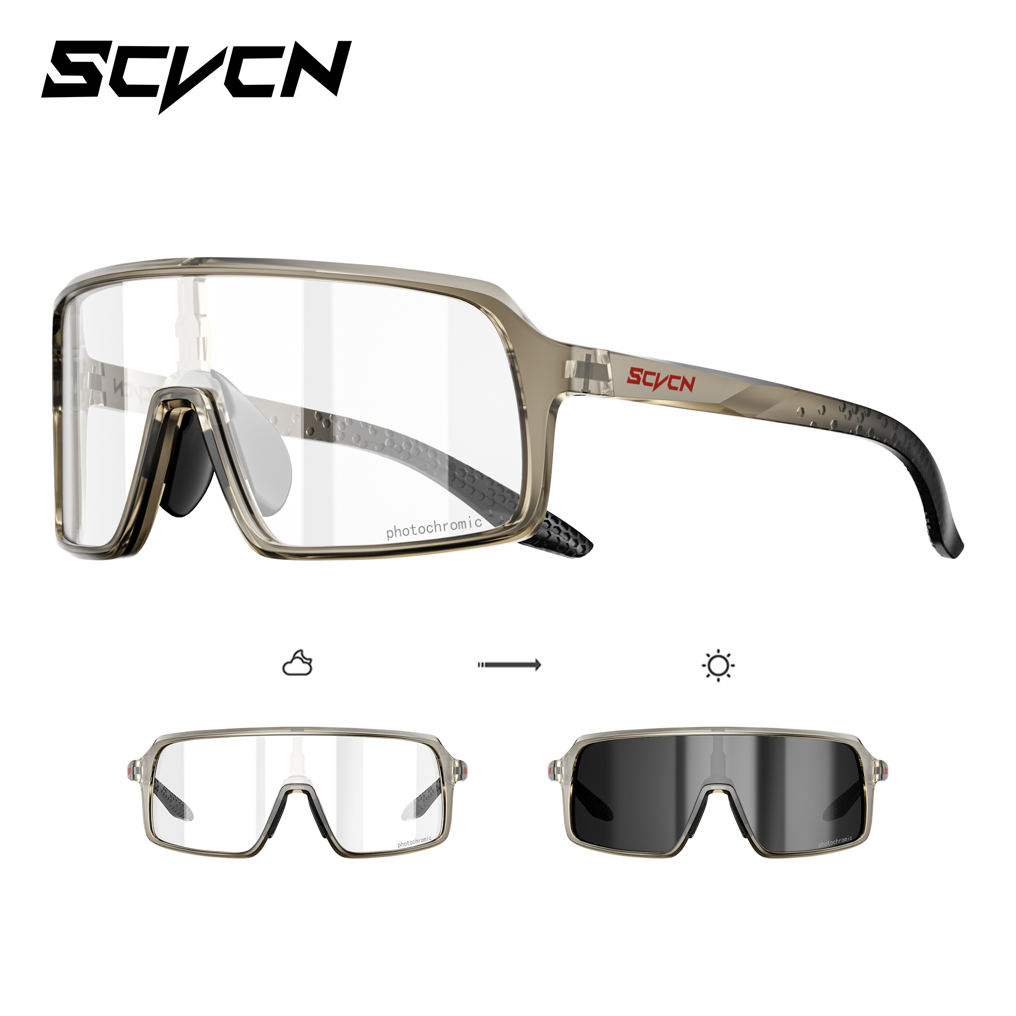 SCVCN lunettes de soleil photochromiques pour hommes lunettes de cyclisme vélo mode vélo randonnée Camping UV400 lunettes de sport femmes Baseball