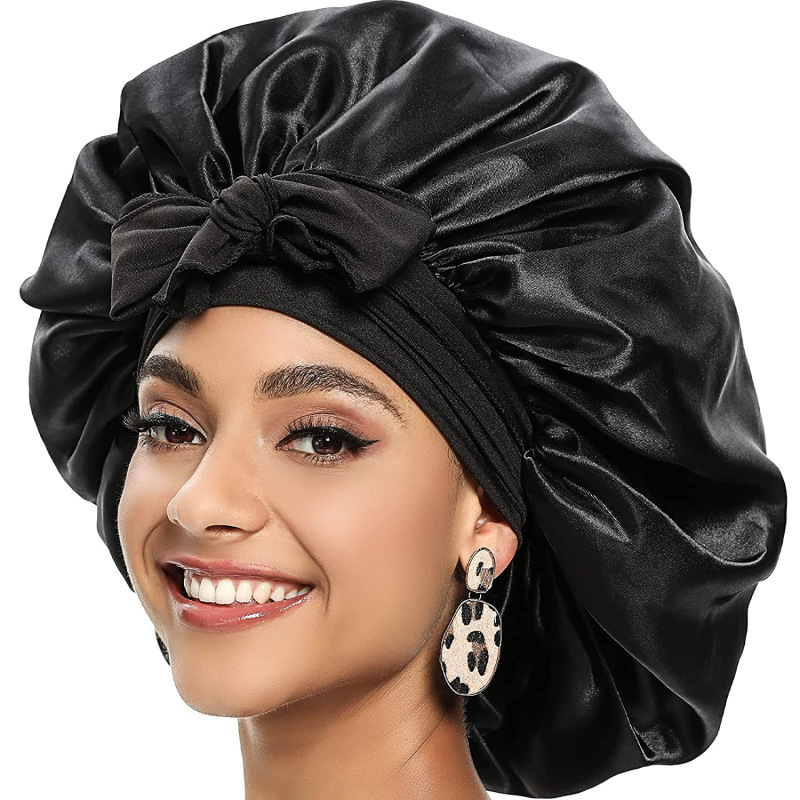 Bonnets en Satin de soie chapeau cheveux nuit Satin Bonnet Satin chapeau pour dormir Bonnets pour femmes Bonnet bouclés tresse cheveux DM04