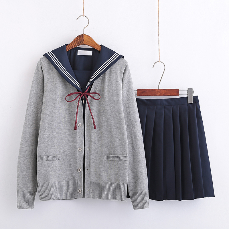 Uniformes japonais JK grande taille S-5XL, 8 tailles, robes d'école pour filles, veste de costume de marin bleu marine, uniformes de collège