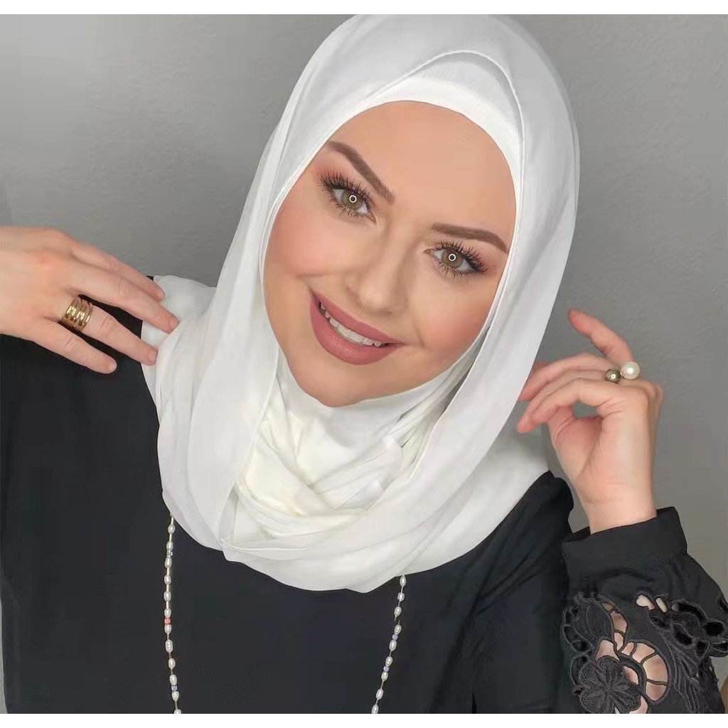 Musulman noir mousseline de soie hijab abaya ramadan hijabs pour femme abayas robe jersey turban foulard instantané undercap modal viscose