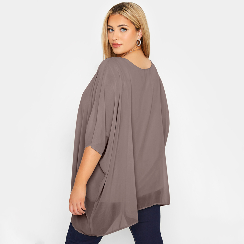 Tunique de travail, grande taille 6XL 7XL, Cape d'été élégante, chemisier pour femmes, manches 3/4, ample et décontracté, travail
