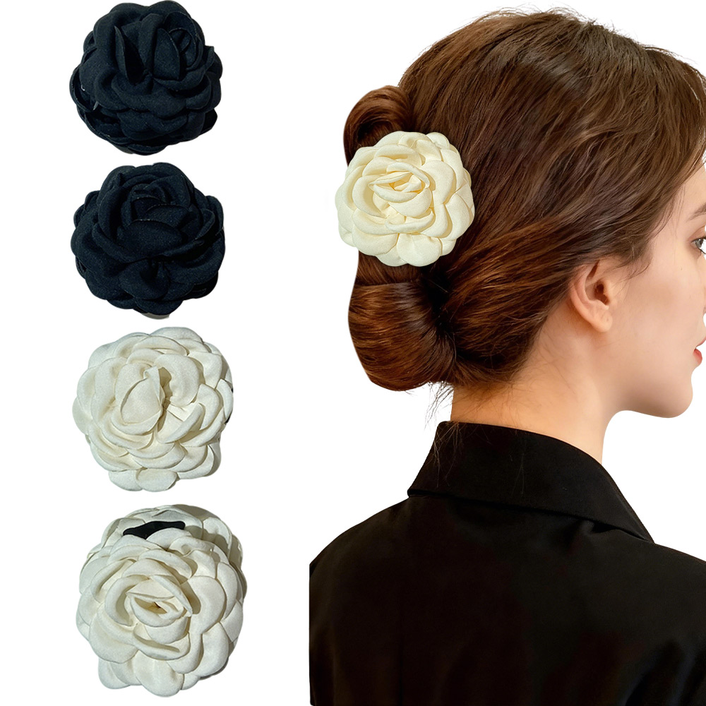 2 pinces à cheveux en satin rose, accessoire capillaire exquis et magnifique, robuste et durable, adapté aux mariages et aux rendez-vous.