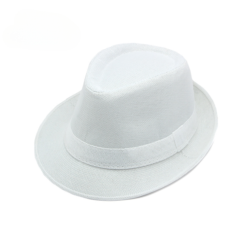 Chapeau de plage en lin rétro Jazz pour hommes et femmes, protection solaire extérieure, chapeau haut de forme décontracté, printemps et été