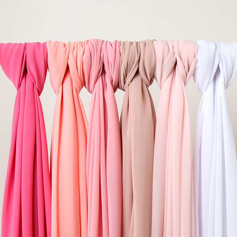 Hijabs musulmans en mousseline de soie, bonne couture pour femmes, châle, écharpe, enveloppe de tête, Foulard, Turban musulman