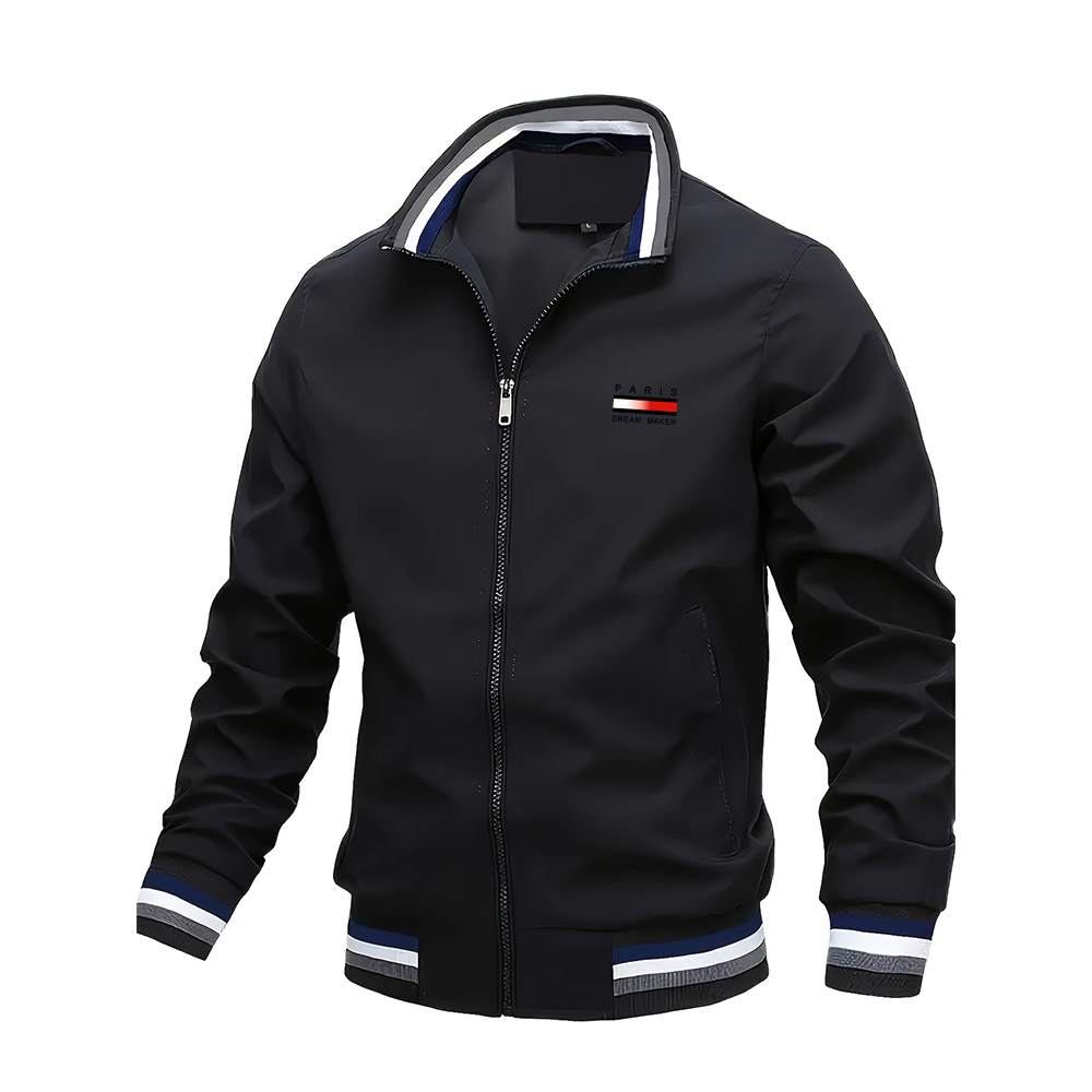 Vestes pour hommes surdimensionnées, col montant, fermeture éclair, manteaux d'extérieur printemps-automne, vestes de baseball, vêtements de créateur pour homme