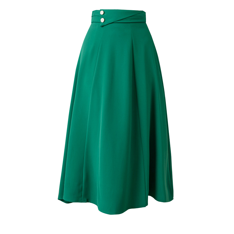 Jupe Longue de Style Coréen pour Femme, Élégante, Taille Haute, Tenue de Bureau, Ligne A, Maxi, Bleu, Noir, Vert, Automne 2024