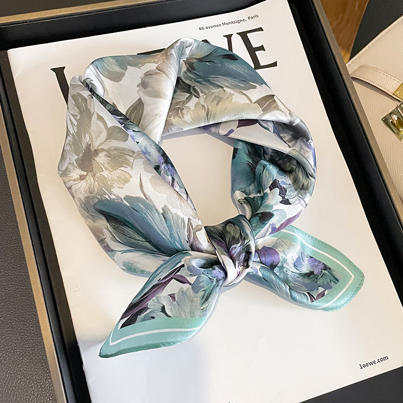 Pur injSquare Foulard pour femme, châle, hijab, foulard de la présidence, bandana rond, cheveux, luxe, cou, filles, 100%