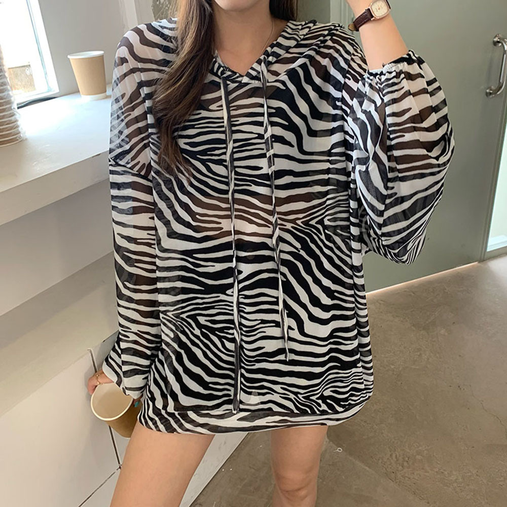 T-shirt à manches longues pour femme, haut en maille Camouflage, léger, surdimensionné, à capuche, Version coréenne, été