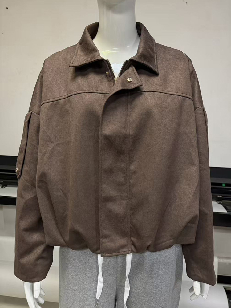 Vestes pour femmes, style décontracté, col rabattu, manches longues, blousons courts, vêtements d'extérieur OUFY-202519