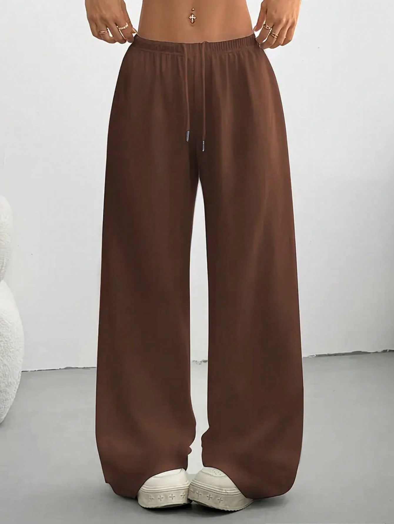 Pantalon de jogging décontracté pour femmes, coupe large, avec cordon de serrage à la taille, confortable et ample, style très prisé