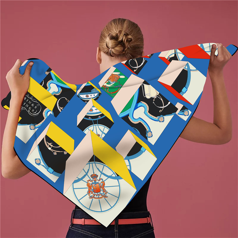 POBING-Foulards Triangle Géométrique pour Femme, Foulards, Tête, Wraps, Châles de Plage, Bandana, Hijabs pour Dame