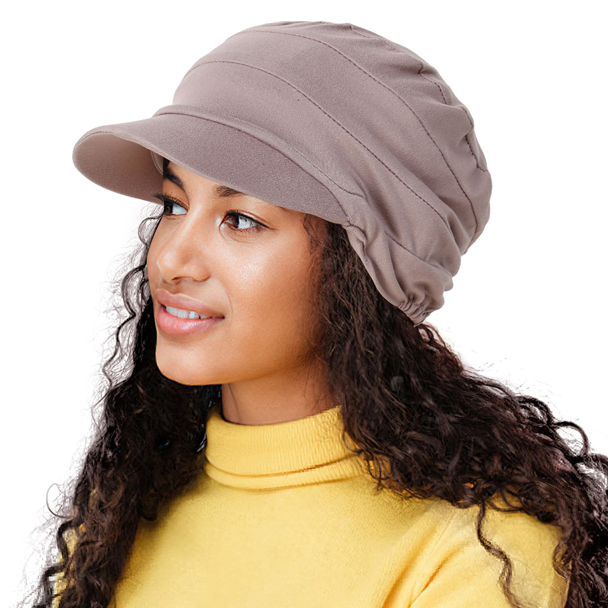 Casquettes Hijab musulmanes avec bord pour femmes, casquette de baseball, tête ronde, ramadan, vêtements de sauna pour dames, bonnet turban, document solide, mode