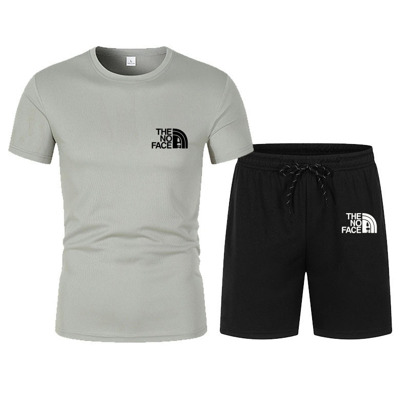 Tendance de la mode estivale Ensemble sportif décontracté en deux pièces Ensemble tendance pour homme T-shirt à manches courtes + short