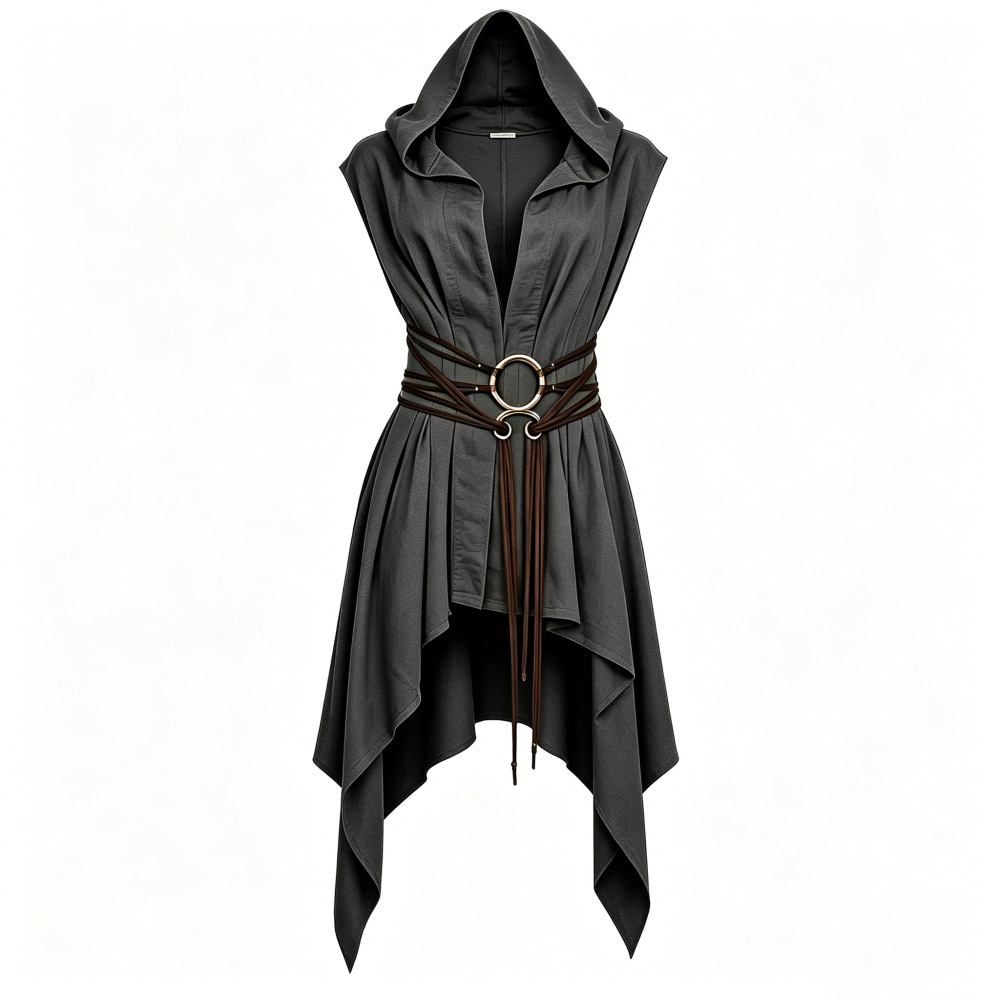 Tunique médiévale sans manches, cape irrégulière, tenue de couple, Costume unisexe pour hommes et femmes, déguisement de fête d'halloween