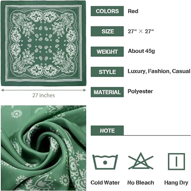 1 pièce Foulard carré en satin fin 68 cm à motif cachemire pour femme, printemps et été, rétro et polyvalent, utilisable comme foulard de tête ou châle