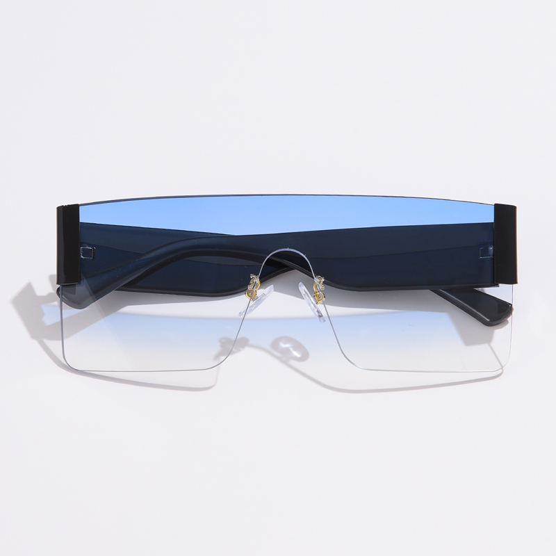 Lunettes de soleil carrées noires pour femmes, grande monture siamoise, mode rétro miroir, marque Vintage, nuances sans bords, nouvelle collection
