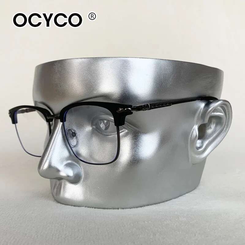 Lunettes de lecture unisexes élégantes à demi-monture en métal pour hommes et femmes, Protection des yeux, Anti-lumière bleue, lunettes d'affaires de haute qualité