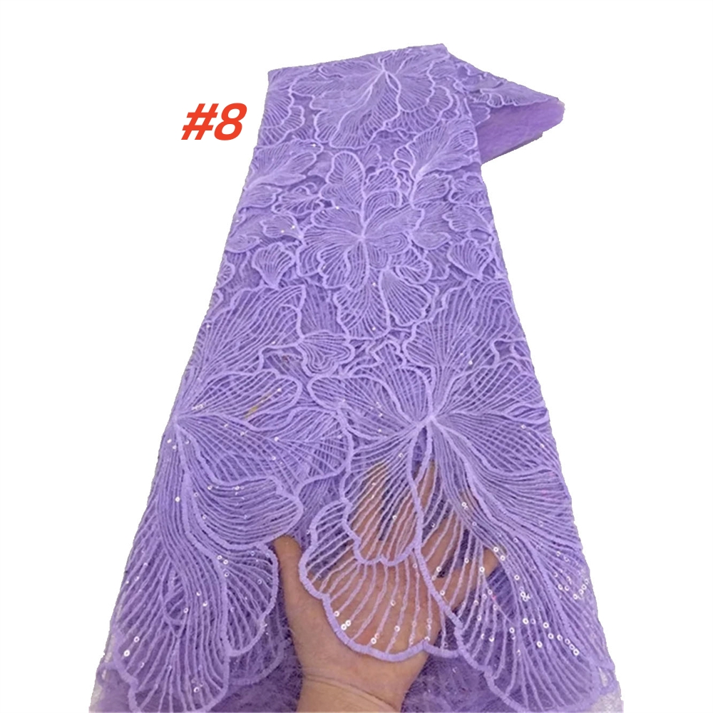 Tissu de dentelle africaine à sequins en tulle français rose 2026 – Tissu de dentelle nigérian brodé pour femmes, idéal pour les mariages et les fêtes