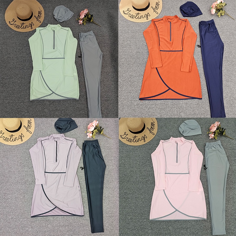 Burkini maillots de bains musulmans maillot bain femme hijab femme musulman Maillot de bain pour femmes musulmanes, couverture modeste, Hijab, Burkini, manches longues, islamique