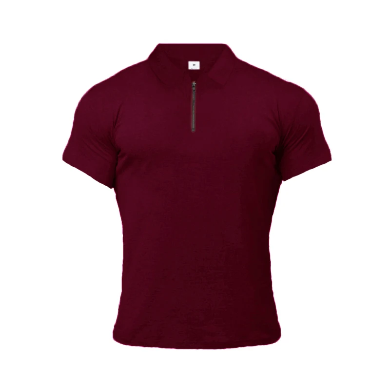 Polo Slim Fit à manches courtes pour hommes, chemises de golf décontractées, monochromatique, coton, fitness, sport, mode streetwear, été