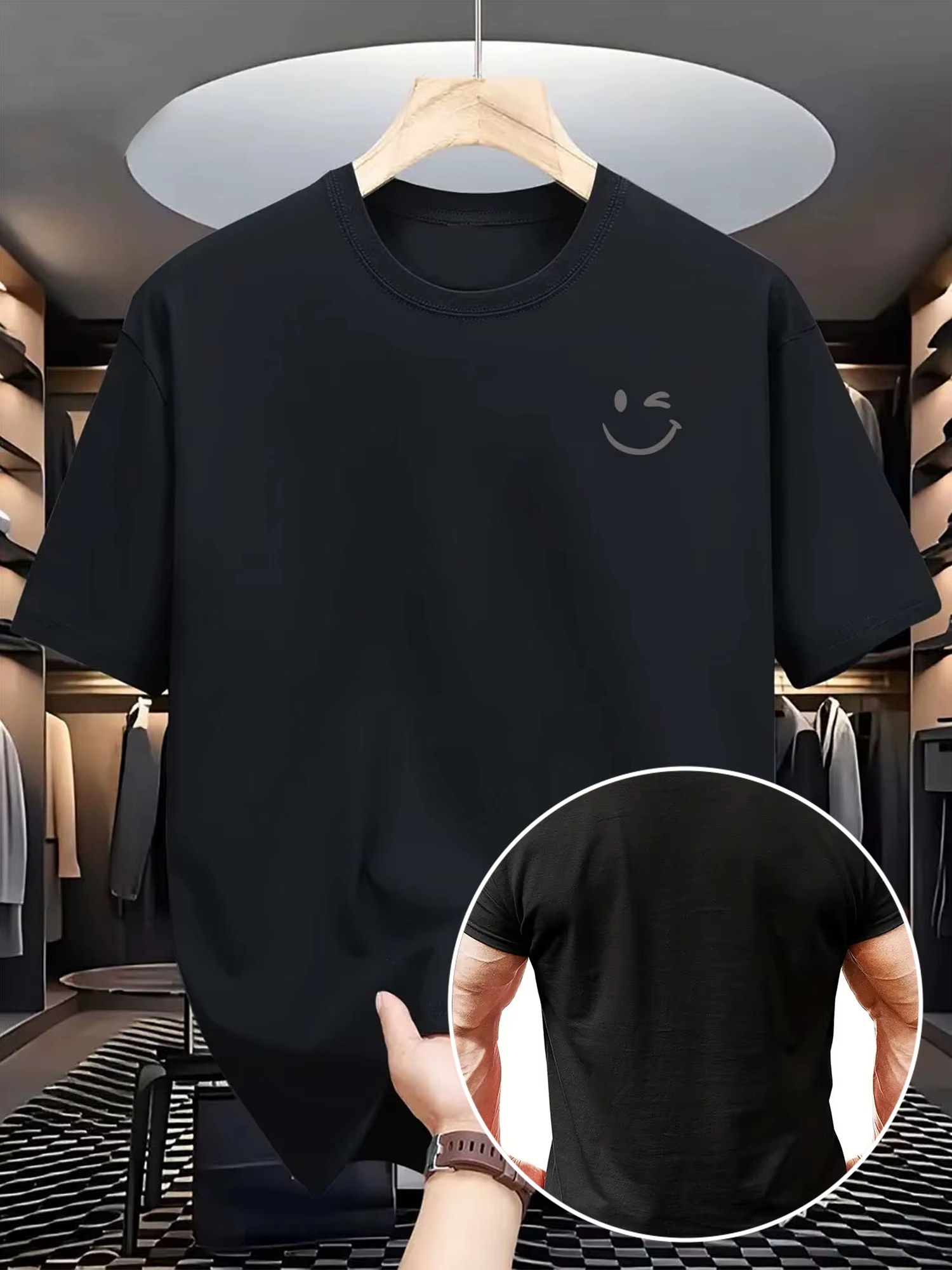 T-shirt élégant pour homme : 100 % coton, imprimé graphique, décontracté, confortable, polyvalent et coupe ample.