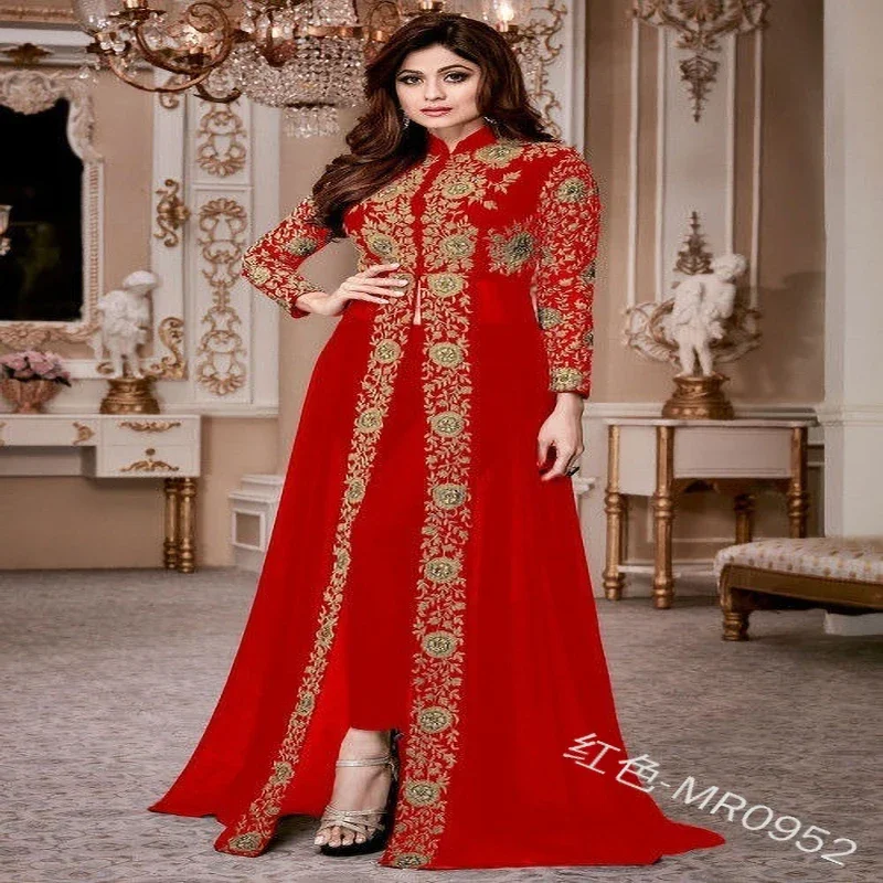 Robe musulmane ethnique du moyen-orient, dubaï, turquie, manches longues, deux pièces, vêtements islamiques pour femmes, robes du Ramadan