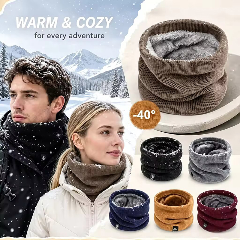 Écharpe de cou tricotée chaude d'hiver pour femmes et hommes, masque complet en peluche, écharpe en cachemire unie pour l'extérieur, écharpe épaisse, bufanda, muffler.
