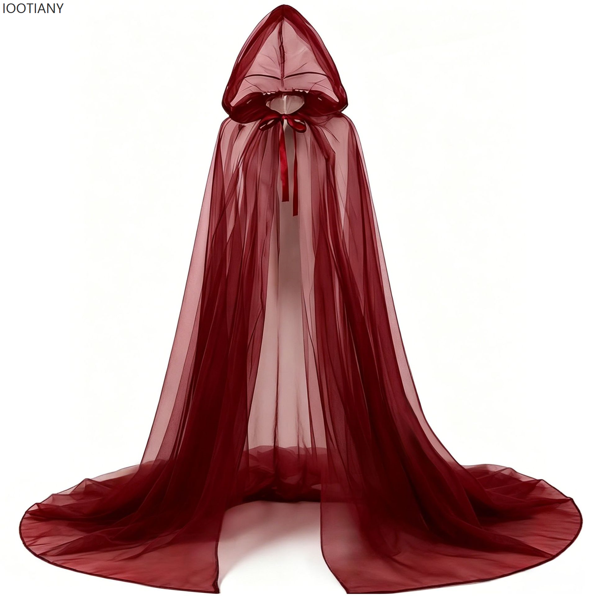 Cape à capuche en tulle transparent pour femmes, robe en maille transparente à dégradé de couleurs, cape gothique de fée pour mariage, soirée, Halloween, fête.