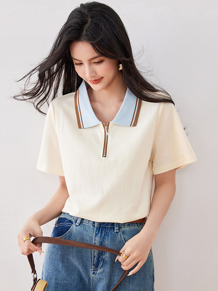 T-shirt à manches courtes de style coréen pour femmes, mode d'été, design de niche, décontracté, tempérament en Y, commConsulT-shirt