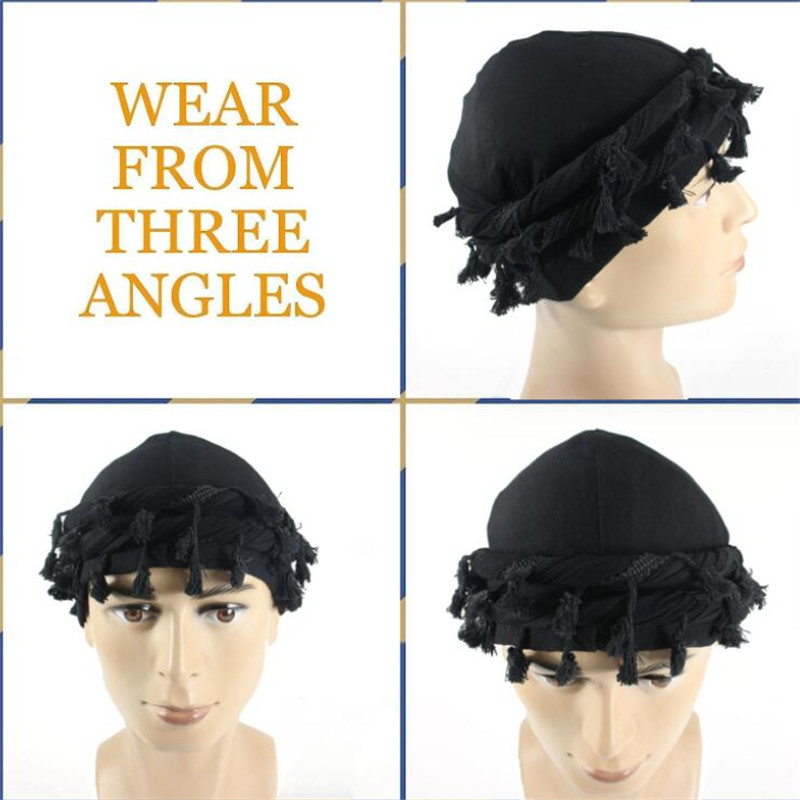 Chapeau Turban pour hommes, doublure en Satin, bandeau extensible, casquette de chimio Halo pour hommes, casquette indienne, foulard, chapeau Hip Hop
