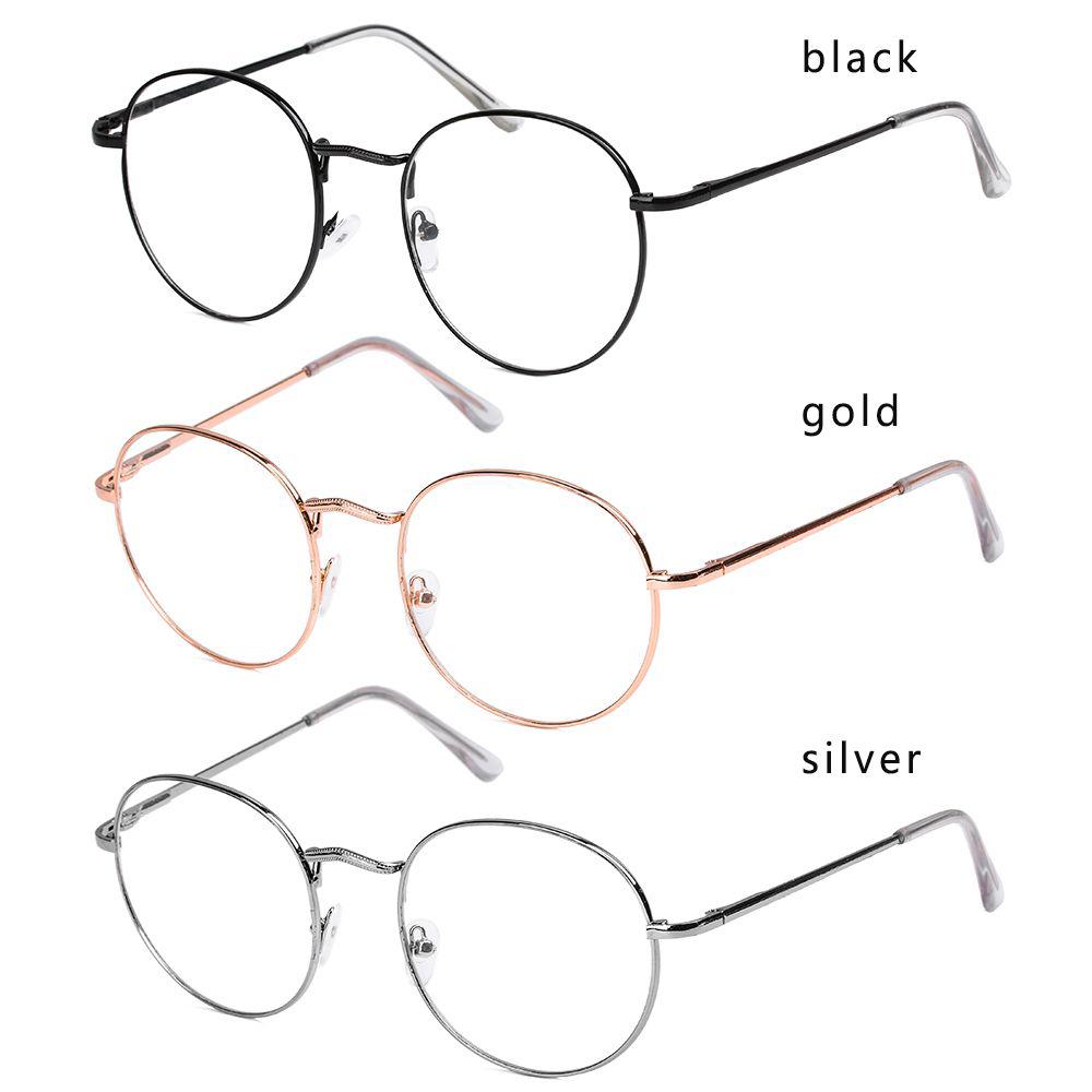Nouvelle mode femmes hommes métal Vintage lunettes rondes surdimensionné lunettes cadre optique monture de lunettes lunettes lunettes