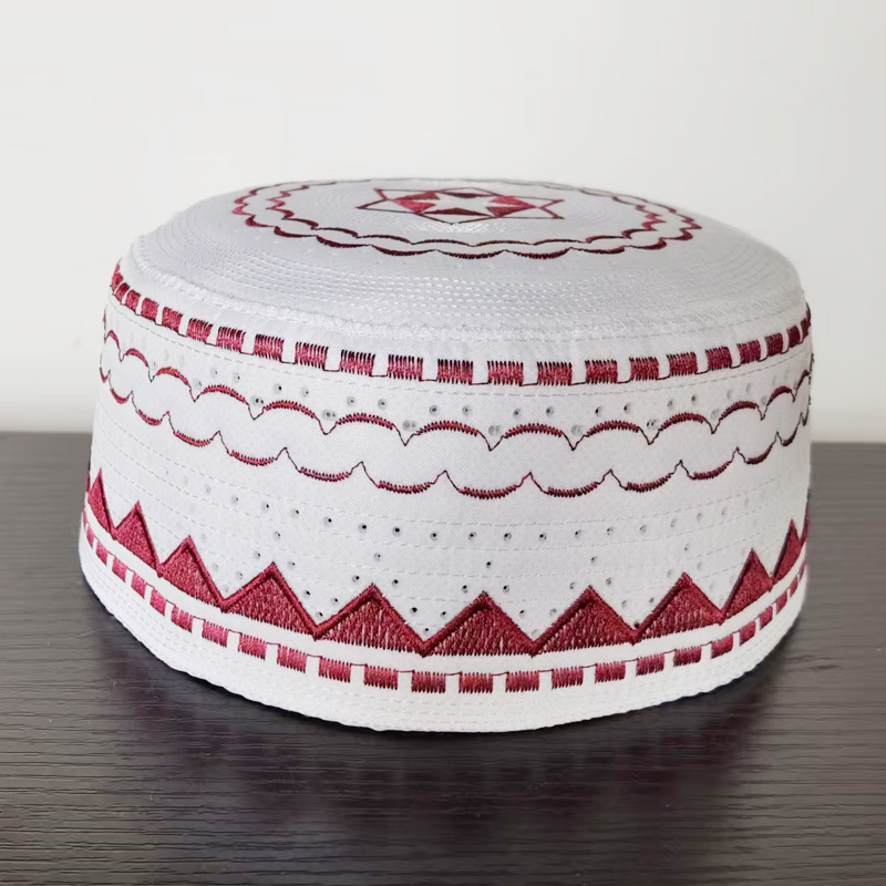 Chapeaux de prière islamiques pour hommes, en coton brodé, pour le Ramadan, Kippa juive, Turban arabe du Moyen-Orient, Casquette Saoudienne et des Émirats Arabes Unis