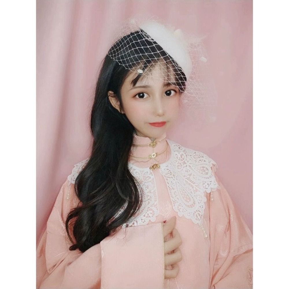 Nouveau chapeau de mariée élégant, chapeau vintage en maille, chapeau de voile de mariée à fleurs en perles, tempérament, pour femmes