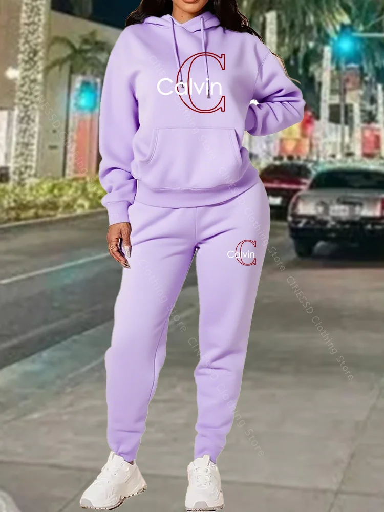 Ensemble de survêtement pour femme, sweat-shirt et pantalon assortis, automne-hiver, athleisure, design luxueux, esthétique, jogging, ensemble de pantalons de survêtement pour femme