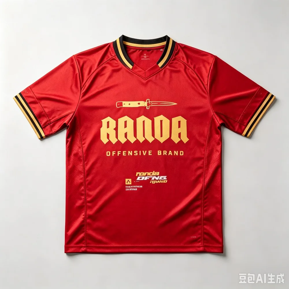 Maillot de football Hip Hop RANDA OFFENSIVE, t-shirt imprimé graphique, col en V, manches courtes, streetwear, tee-shirt en maille sport, hauts décontractés unisexes