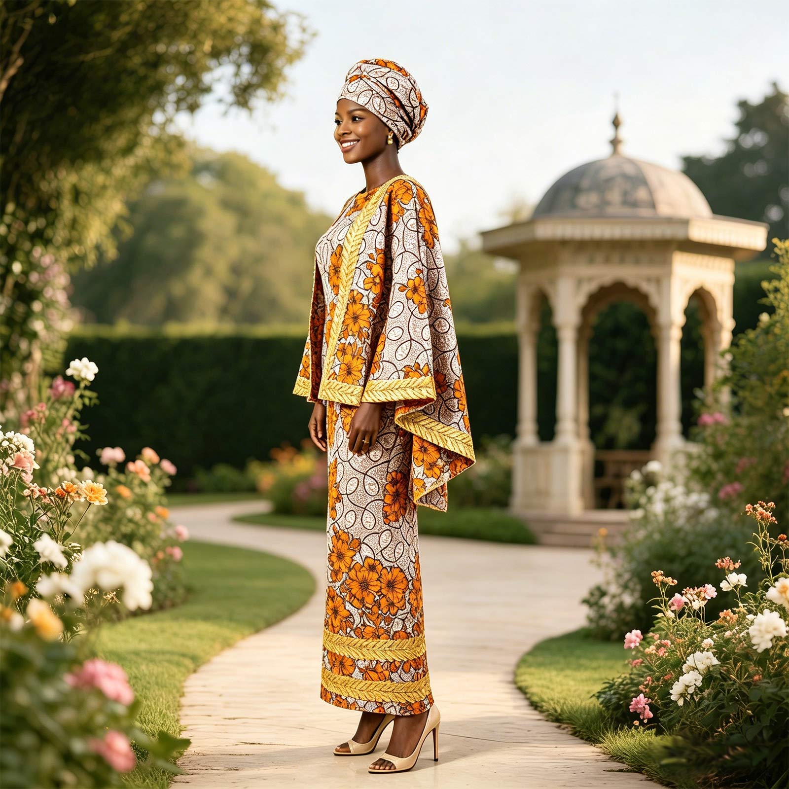 Robe de soirée africaine de luxe pour femme avec cape assortie, robe sans manches ajustée, élégante, en Bazin Riche, pour mariée, mariage 2625022