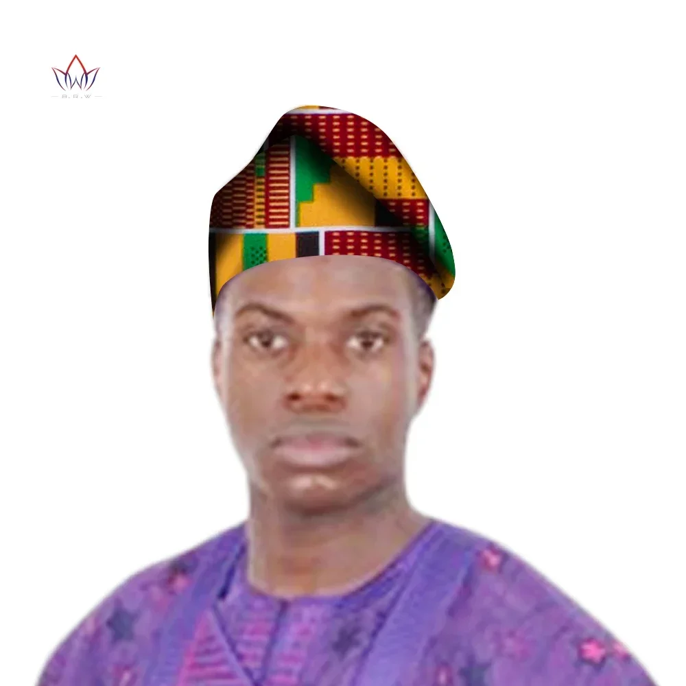 Casquette traditionnelle pour hommes africains, chapeau imprimé Bazin Riche, chapeau enveloppant, accessoires de tête de fête décontractés, wyb780