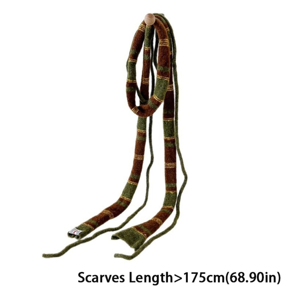 Écharpe en laine à rayures de Style coréen, tricotée, Slim, Y2K, pour filles, col chaud, pour femmes et hommes