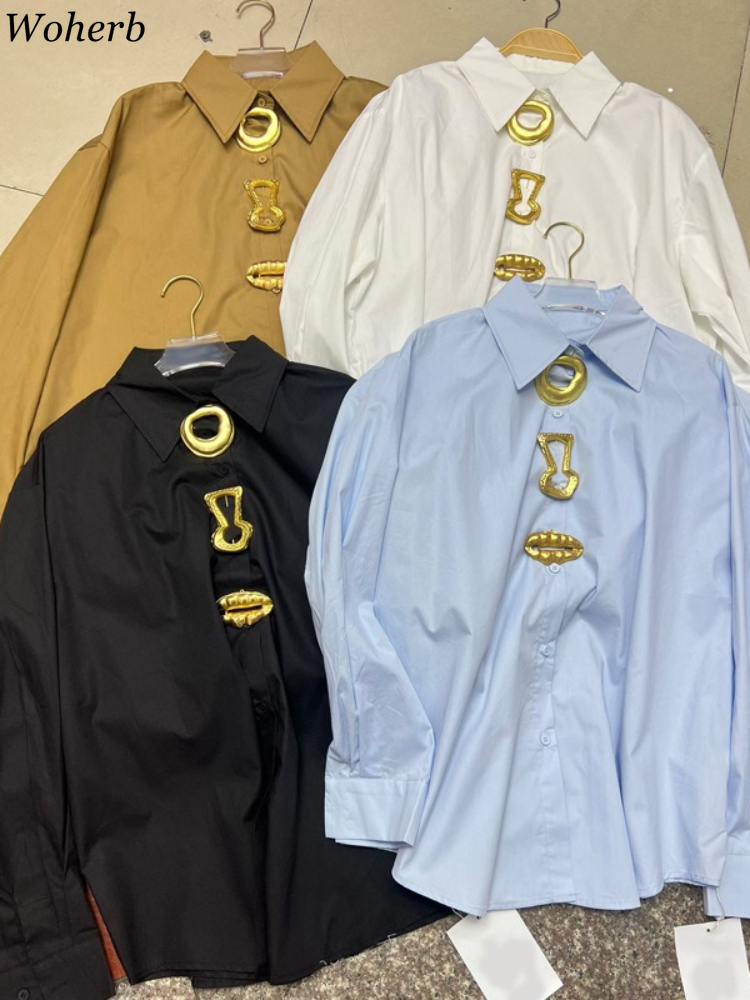 Chemisier à col rabattu pour femme, manches longues, coupe ample, polyvalent, 2026, Blusas Mujer De Moda Chic, Blouses coréennes décoratives