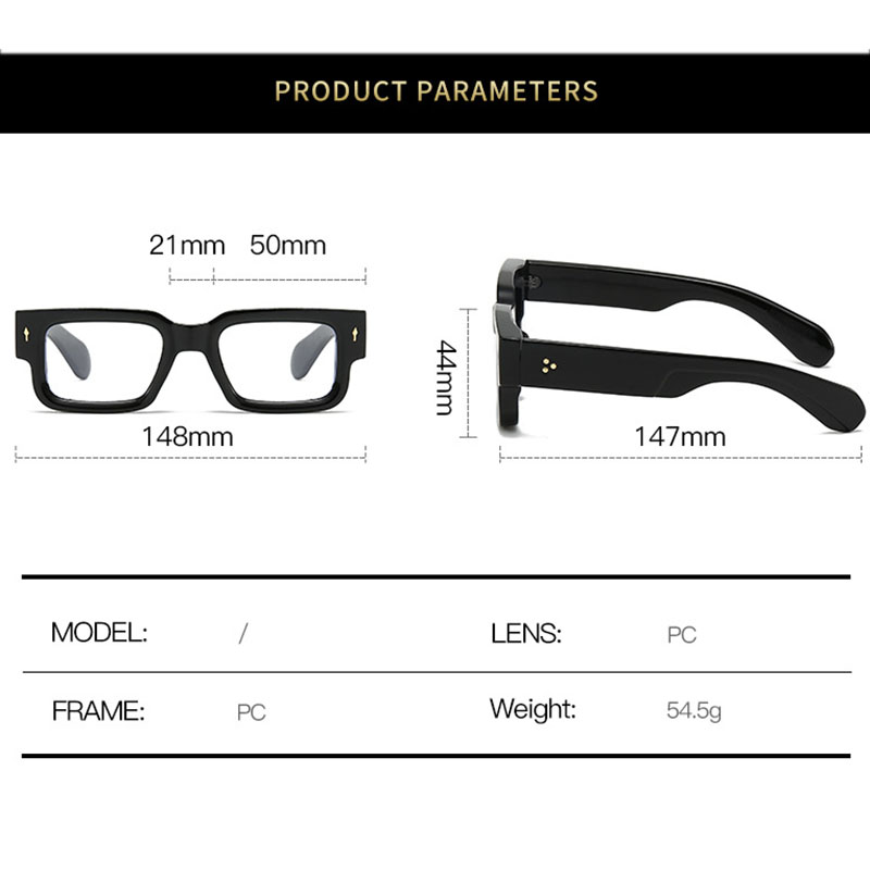 Lunettes rectangulaires anti-lumière bleue pour hommes et femmes, monture optique, lunettes de myopie, bord optique, mode, nouveau, 2023