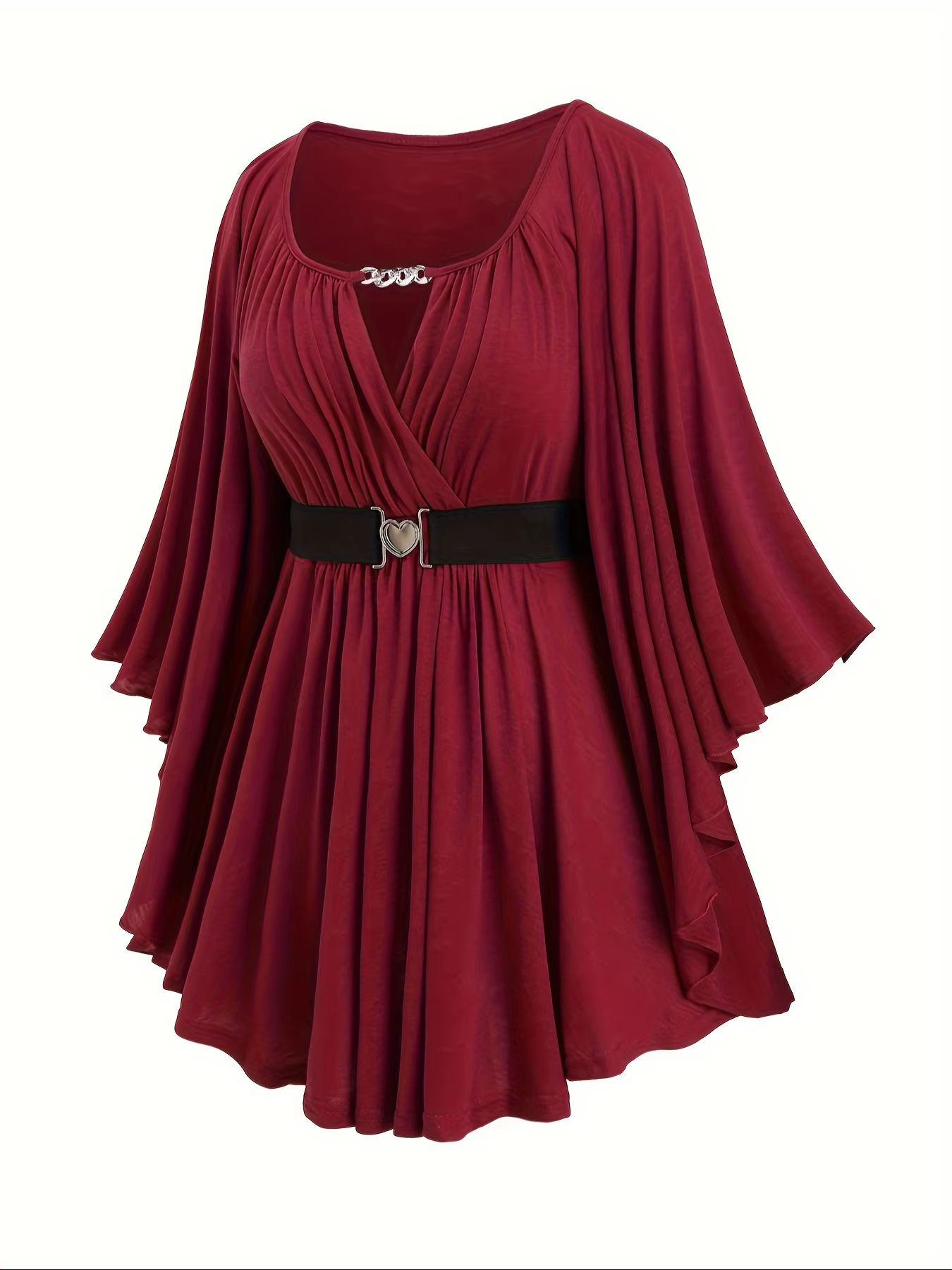 Nouvelle collection automne-hiver de vêtements pour femmes, mode européenne et américaine, coupe ample avec ourlet irrégulier, couleur unie, motif cœur