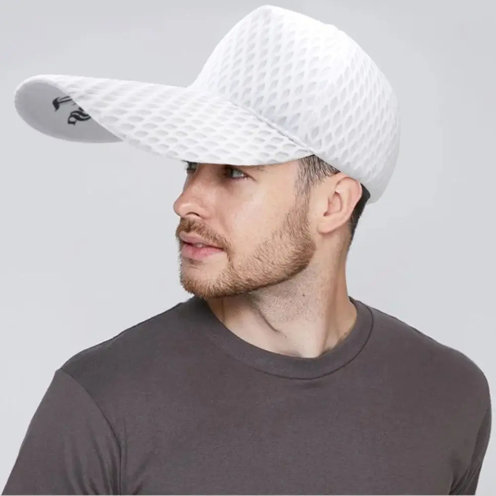 Chapeau de soleil à long bord pour homme, casquettes de baseball, pare-soleil, grande tête, maille, pêche, qualité, 14cm