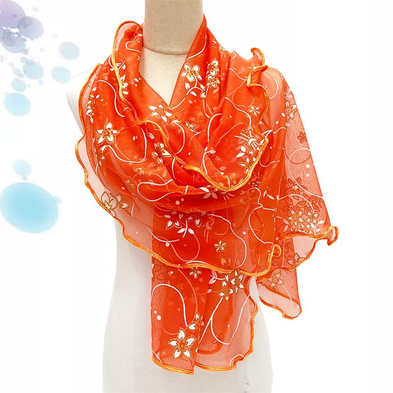 Foulard en dentelle pour femmes, Hijab léger élégant, imprimé en soie, châle, bandeau, poignée, accessoires pour cheveux, Bandana, 2024