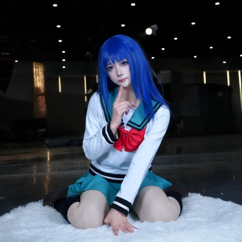 Ensemble de costume de cosplay uniforme de marin japonais style anime, haut à manches longues, jupe plissée, nœud papillon, chaussettes, tenue de jeu de rôle pour femme