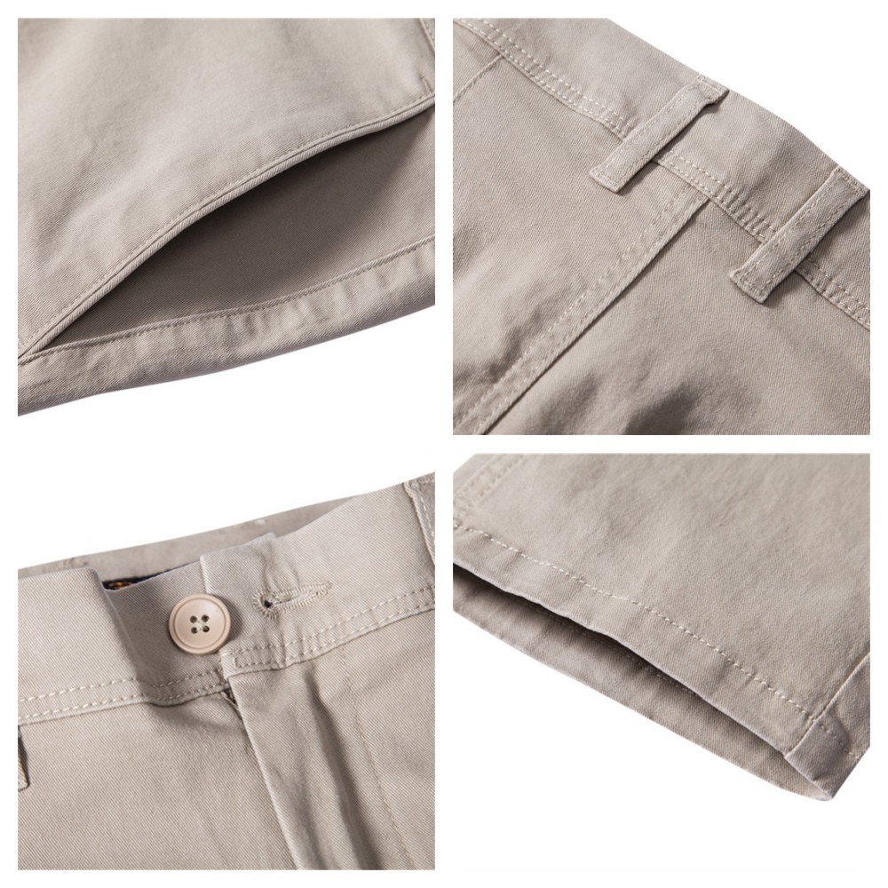 Nouveau Pantalon Décontracté d'Été 2026 pour Homme, 97% Coton, Couleur Unie, Coupe Slim Extensible, Gris, Fin, Style Business, Vêtement de Marque Masculin