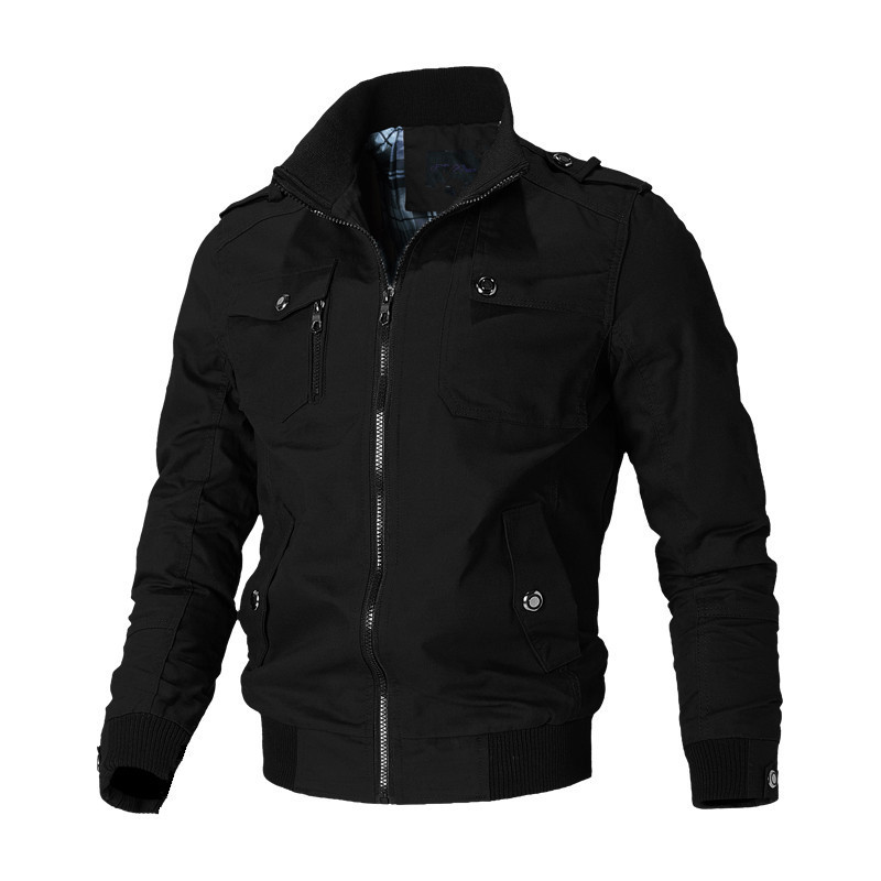 Nouveaux hommes veste décontractée mode coupe-vent veste manteau automne rue mode solide coton veste haute rue moto vestes