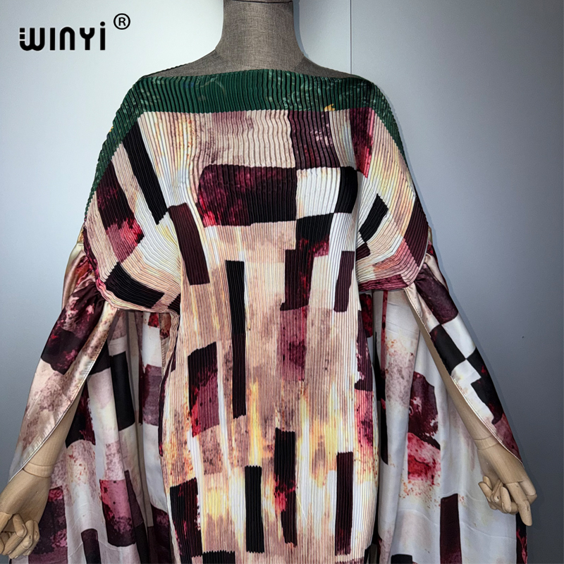 Robe longue bohème WINYI pour femme, style africain, ajustée, décontractée, élastique, paréo de plage, abaya musulmane, robe de soirée de luxe Dubaï pour les vacances
