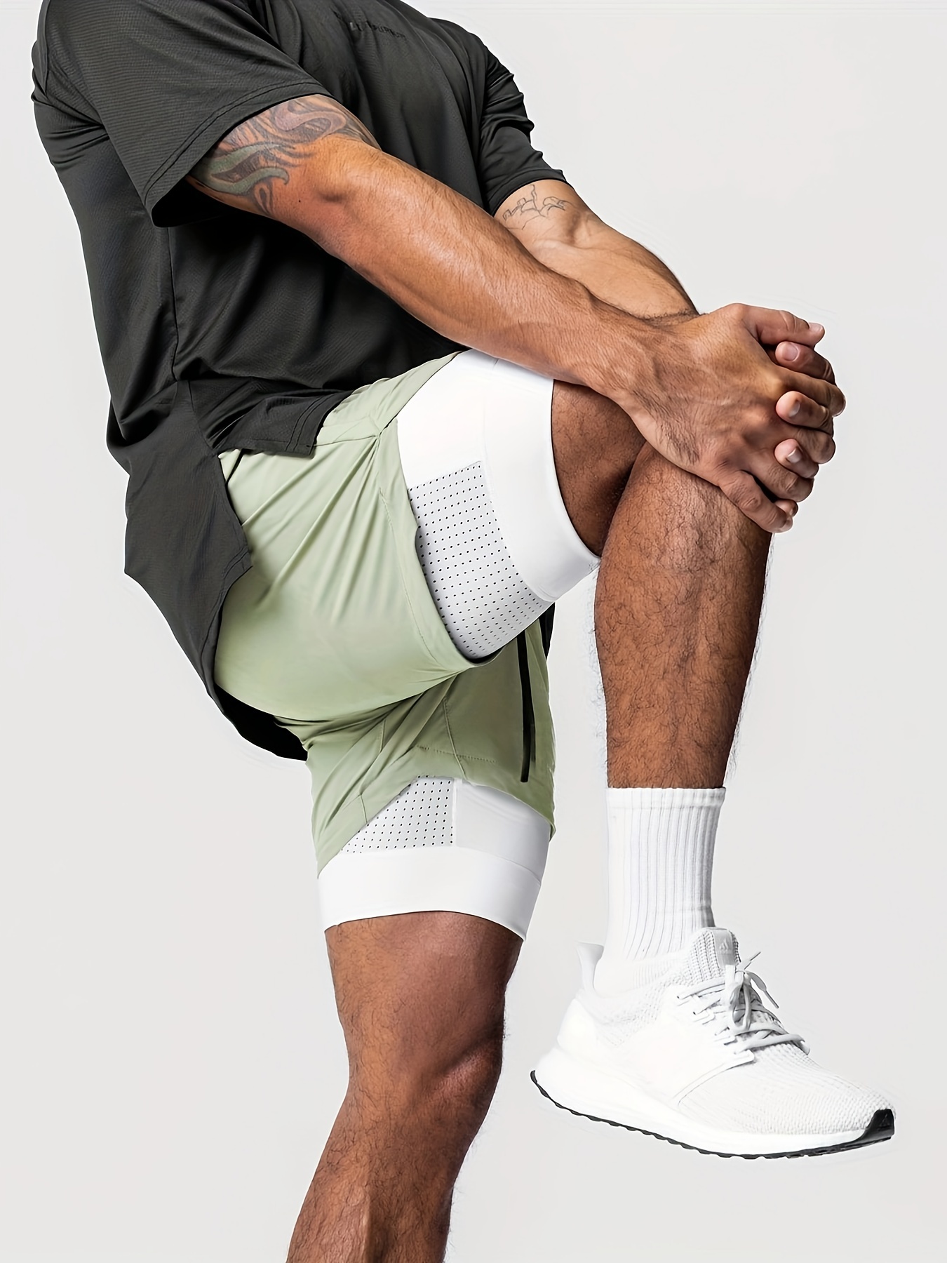 Objectifs de sport pour hommes, double couche, séchage rapide quart, basket-ball élastique, équipement d'entraînement de course, fitness pour squat profond