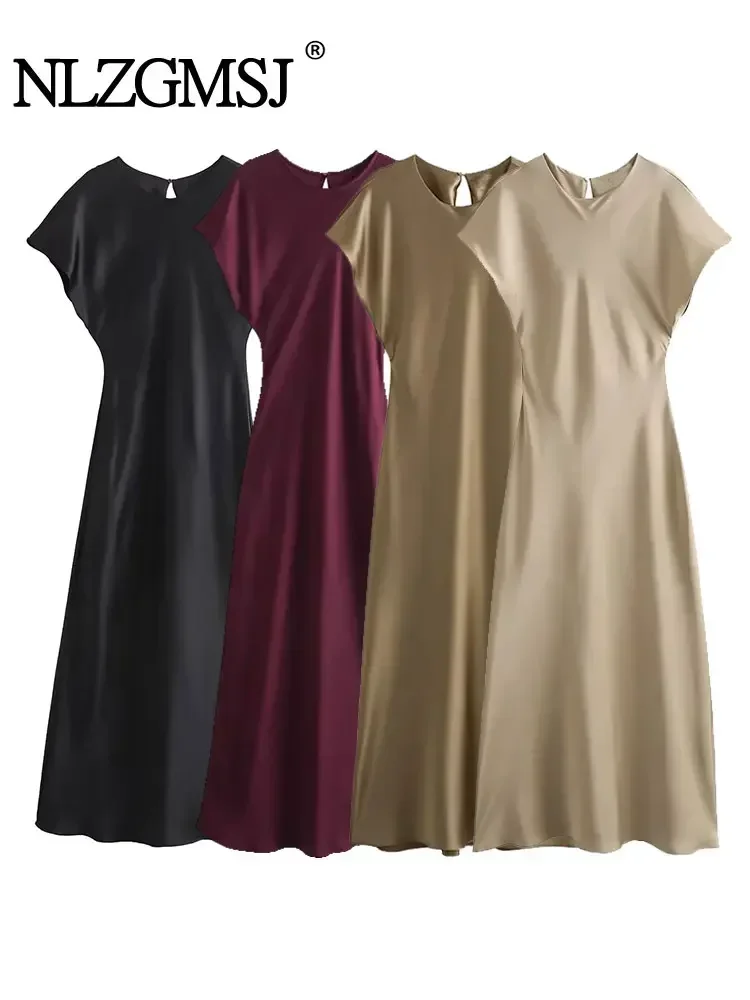 Robe longue en Satin pour femmes, tenue de soirée Chic et élégante, tenue de soirée