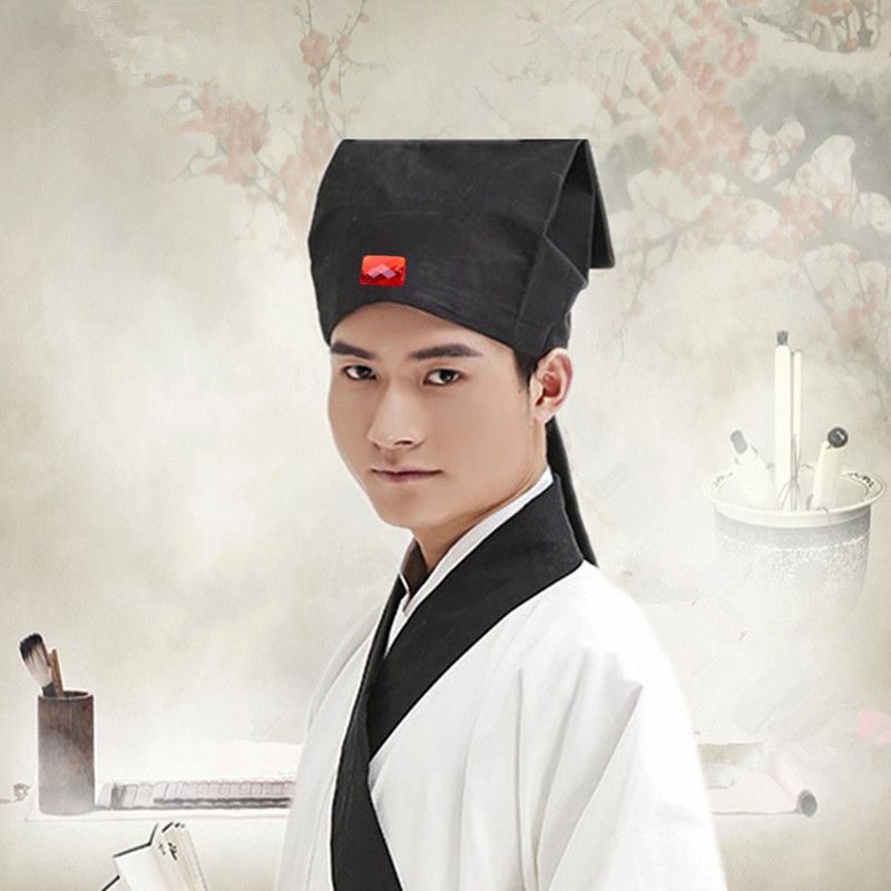 Chapeau Hanfu traditionnel chinois des Prairies pour hommes et enfants, couvre-chef noir, couvre-chef masculin vintage, serviette confucéenne, cosplay, enseignant